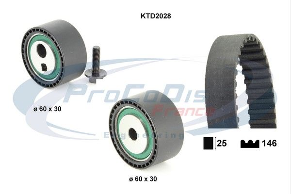 PROCODIS FRANCE paskirstymo diržo komplektas KTD2028